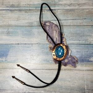 Vintage Turquoise and Copper Bolo Tie